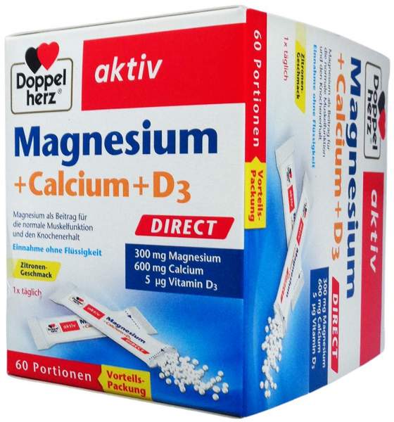 Doppelherz Magnesium + Calcium + D3 DIRECT Pellets 60 Stück
