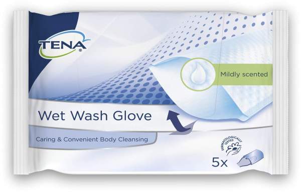 Tena Wet Wash Glove Parfümiert 15x23 cm Blau