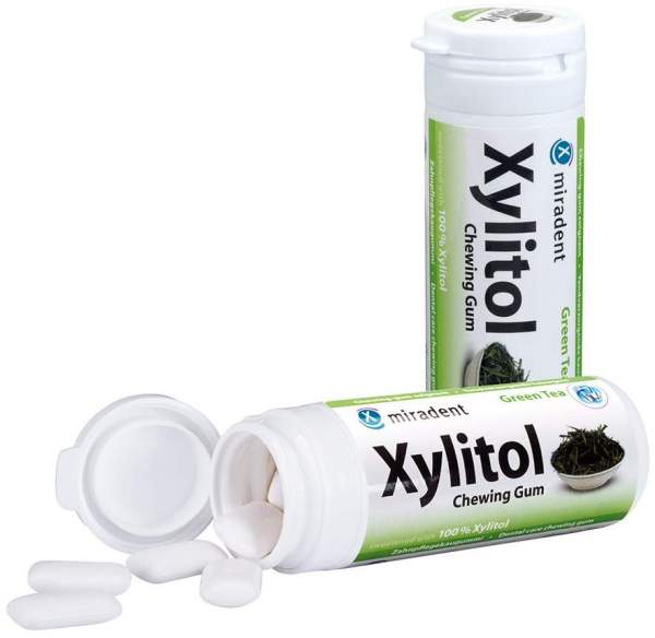 Miradent Xylitol Chewing Gum Grüner Tee 30 Kaugummis