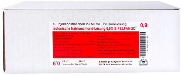 Isotonische Nacl Lösung 0,9% Eifelfango 10 X 50 ml Infusionslösung