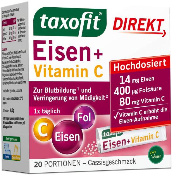 taxofit Eisen + Vitamin C Direkt Granulat 20 Sticks