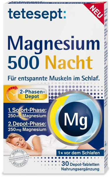 Tetesept Magnesium 500 mg Nacht 30 Tabletten