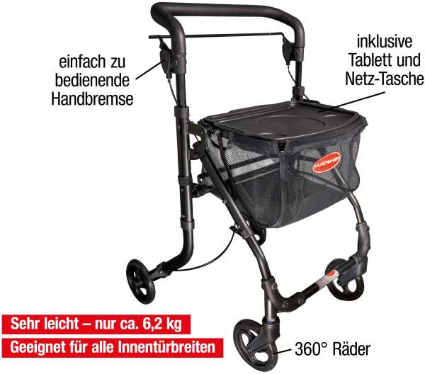 Indoor Rollator Actimo Home Schwarz, 1 Stück