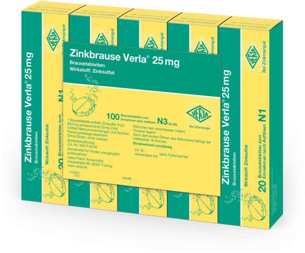 Zinkbrause Verla 25 mg 100 Brausetabletten