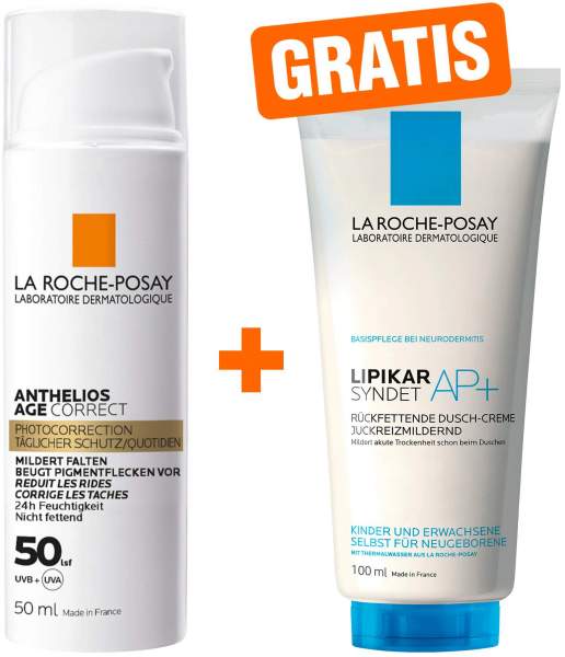 La Roche Posay Anthelios Age Correct LSF 50 50 ml + gratis La Roche Posay Lipikar Syndet Ap+ 100 ml