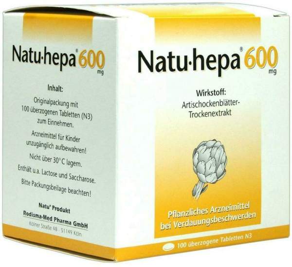 Natu Hepa 600 mg 100 Überzogene Tabletten