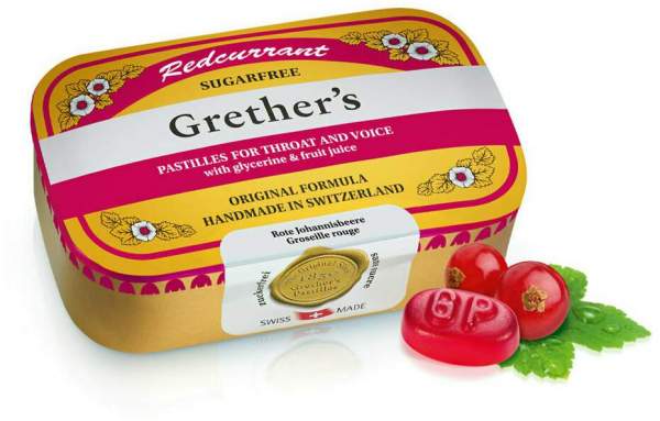 Grether s Pastilles Redcurrant + Vitamin C Zuckerfrei Dose 110 G