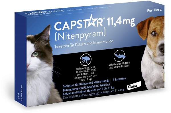 Capstar 11,4 mg für Katzen und kleine Hunde 6 Tabletten