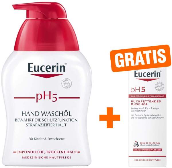 Eucerin pH5 Hand Wasch Öl 250ml + gratis Duschöl 20 ml