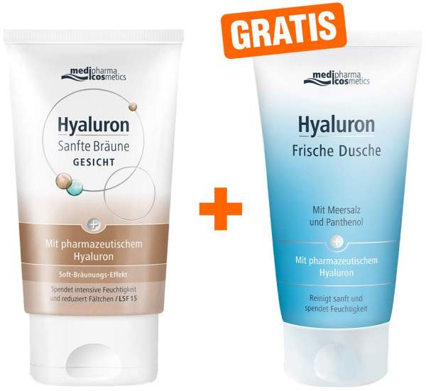 Hyaluron Sanfte Bräune Gesichtspflege Creme 50 ml + gratis Frische Dusche Duschgel 75 ml