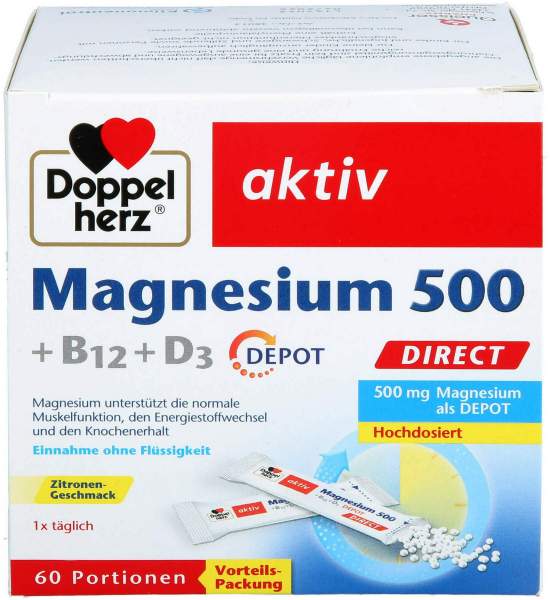 Doppelherz Magnesium 500+B12+D3 Depot DIRECT Pellets 60 Stück
