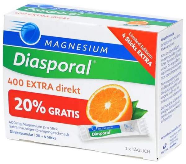 Magnesium Diasporal 400 Extra Direkt Granulat 24 Stück