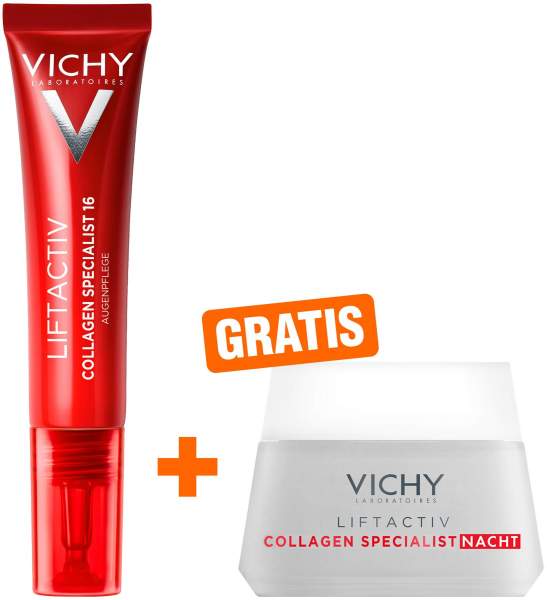 Vichy Liftactiv Collagen Specialist 16 Augenpflege 15 ml + gratis Vichy Liftactiv Collagen Specialist Nacht 15 ml