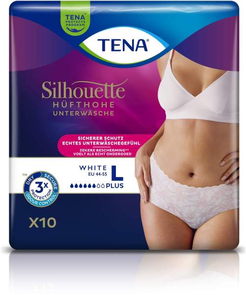 Tena Silhouette Plus L White 10 Inkontinenzhosen