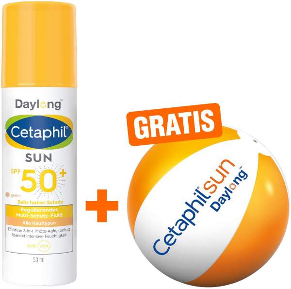 Cetaphil Sun Daylong SPF 50+ reg. MS - Fluid Gesicht 50 ml getönt + gratis Wasserball