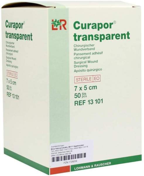 Curapor Wundverband Transparent 7 X 5 cm Steril 50 Verbände