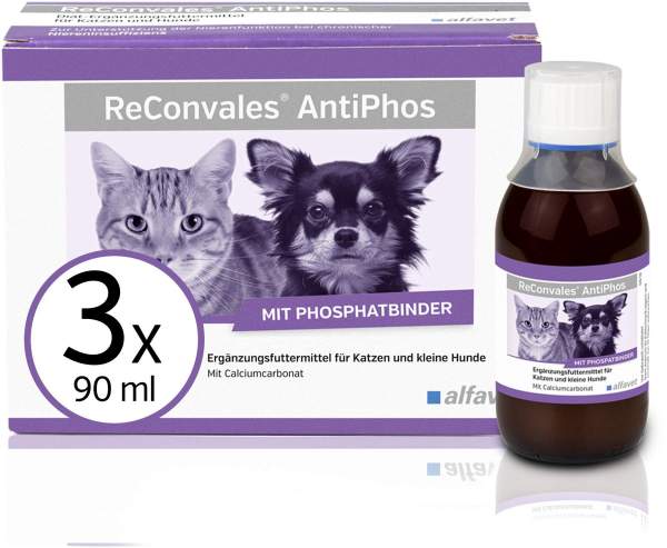 Reconvales AntiPhos 3 x 90 ml Flüssigkeit für kleine Hunde und Katzen