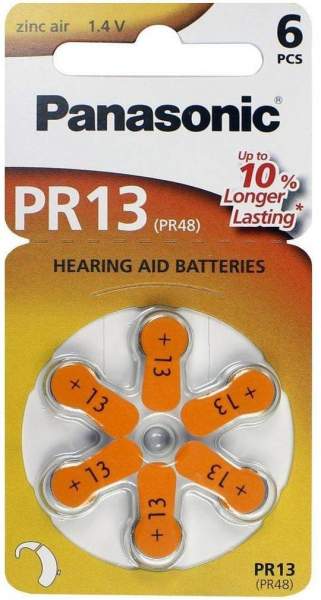 Batterien Für Hörgeräte Panasonic Pr13 1,4 Volt 6 Stück