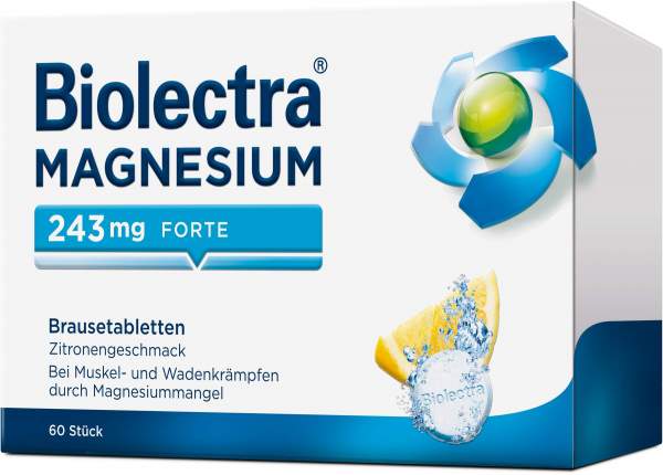 Biolectra Magnesium 243 mg forte Zitronengeschmack 60 Brausetabletten
