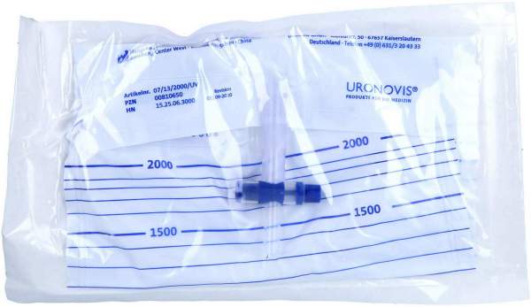 Urin Auffangbtl. Steril 2 L Ablauf + Rückl