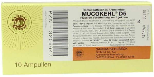 Mucokehl Ampullen D 5 10 X 1 ml Ampullen