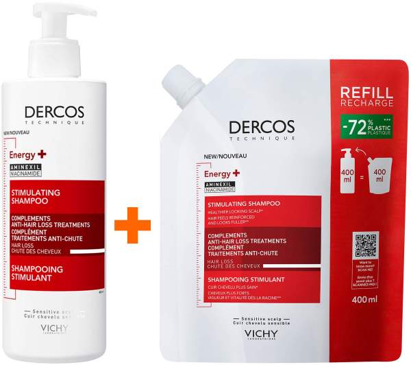 Vichy Dercos Vital Shampoo mit Aminexil 400 ml + Vichy Dercos Vital Shampoo mit Aminexil 400 ml Refill