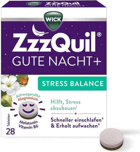 WICK ZzzQuil Gute Nacht + Stress Balance 28 Tabletten