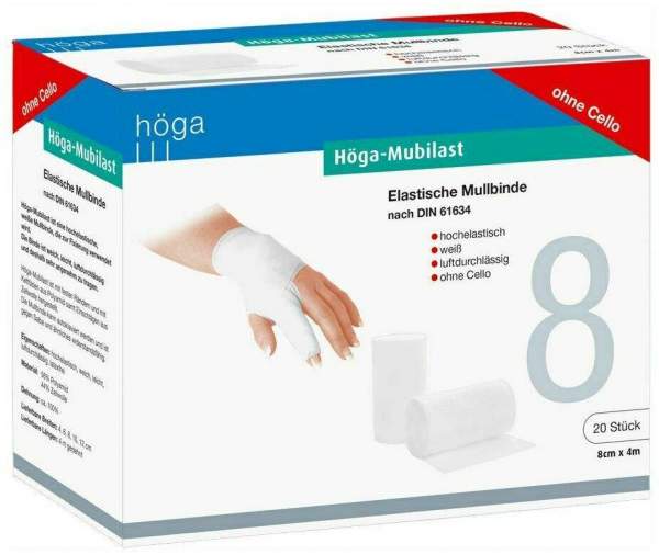 Höga Mubilast Fixierbinde 8cmx4m Ohne Cellophan