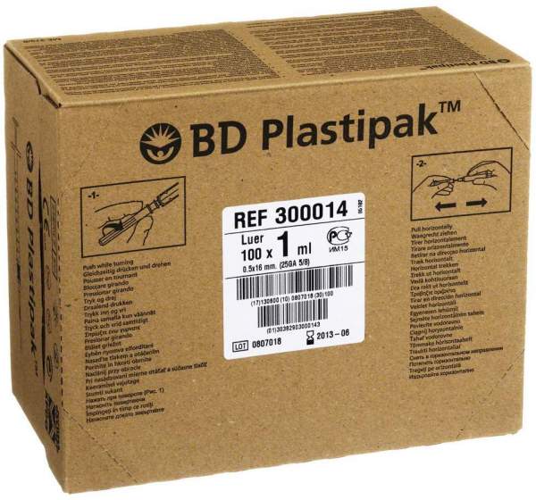 Bd Plastipak Tuberkulinspritze 0,50x60 Mit Aufg. Kanüle