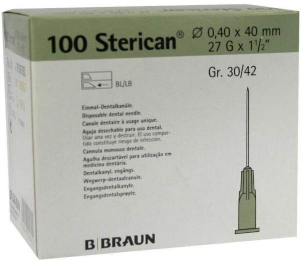 Sterican Dentalkanülen Luer 0,40 X 40 mm 100 Kanülen