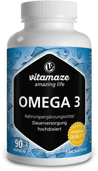 Omega-3 1000 mg EPA 400 - DHA 300 hochdosiert 90 Kapsseln