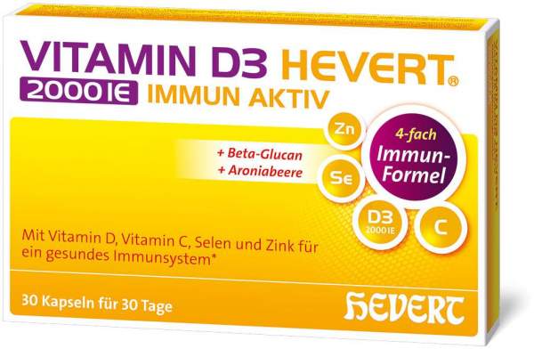 Vitamin D3 Hevert 2000 IE Immun Aktiv 30 Kapseln