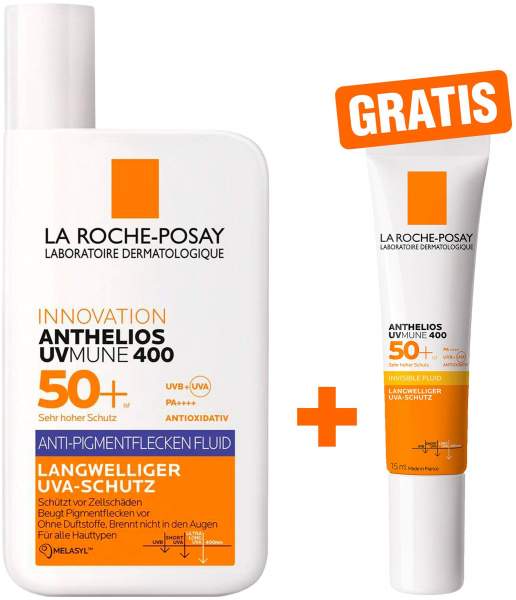 La Roche Posay Anthelios Anti-Pigment LSF 50 Fluid 50 ml + gratis Anthelios Invisible UVMune 400 LSF 50+ 15 ml